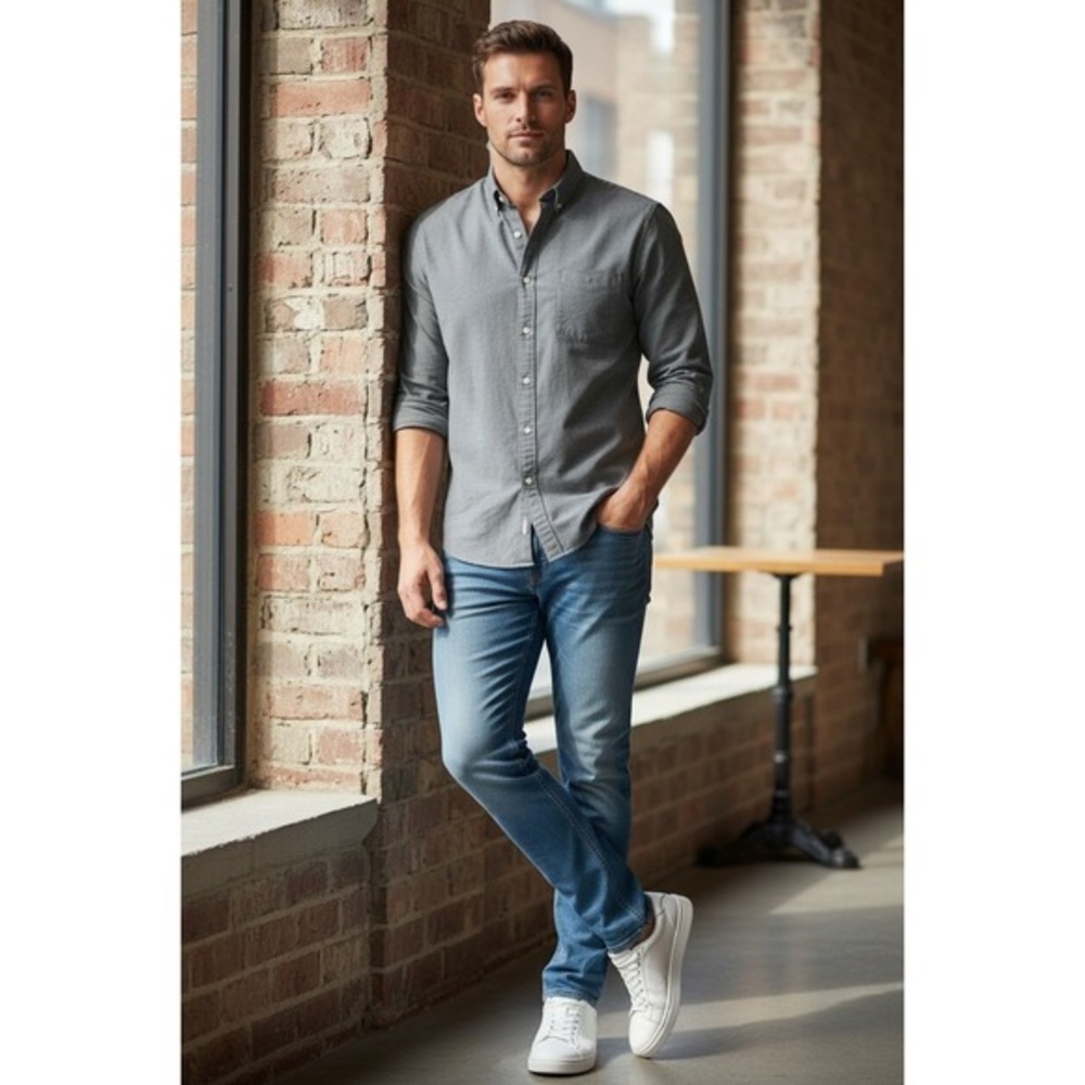 J.Crew Secret Wash Shirt Mens M Classic Fit Gray Stretch Button Down NWOT - Picture 9 of 9